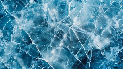 Abstract Blue Ice Cracks Texture Background