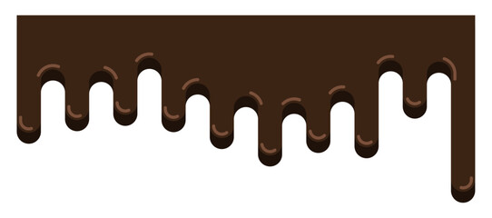 Chocolate drops border cartoon. Vector illustration.	