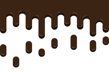 Chocolate drops border cartoon. Vector illustration.