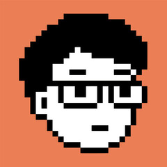 Fototapeta premium Male pixel art character logo icon vector