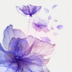 primer plano de flor morada en acuarela