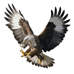 Obraz premium Harpy Eagle Flying catching a pray with white background