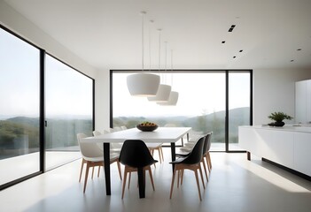 Light-Filled White Dining Room