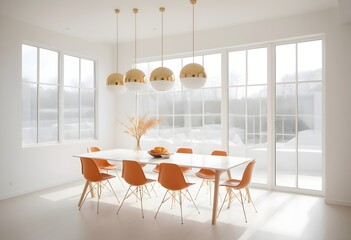 Minimalist Dining Room with Large Window