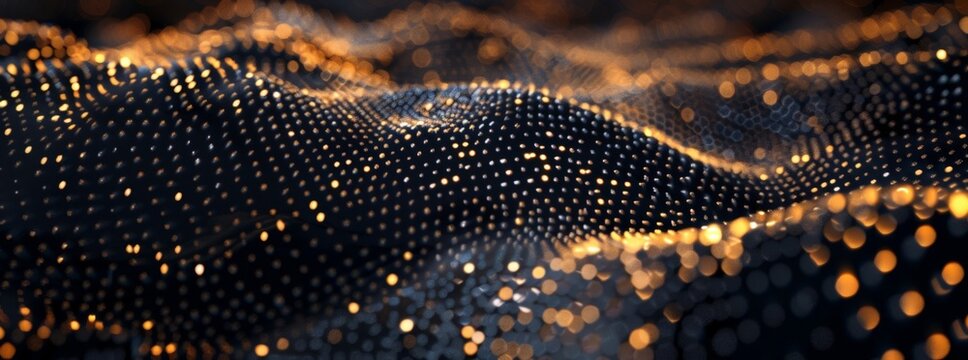 Abstract Texture: Glowing Dots on Dark Background