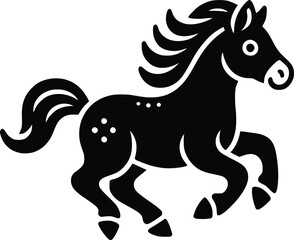 Beautiful Black And White Horse  Silhouette