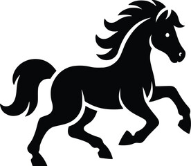 Beautiful Black And White Horse  Silhouette