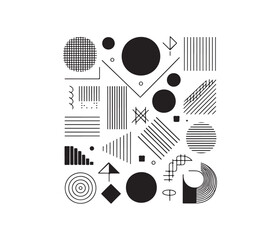 Minimalist Geometric Shapes vector art graphic resources silhouette vector style, white background