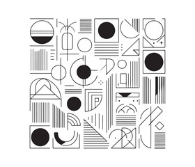 Minimalist Geometric Shapes vector art graphic resources silhouette vector style, white background