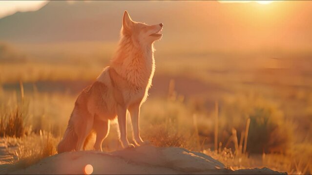 A coyote howls in the distance, its sombre scream resonating throughout the barren terrain.
