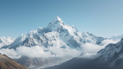 Majestic Panoramic View of Himalayan Snow-Capped Peaks Towering Above Valleys