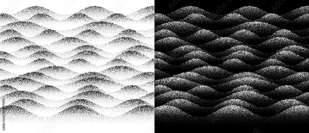 Fototapete abstract spotted background with stipple effect. grunge wallpaper with waves style. black dots on a 