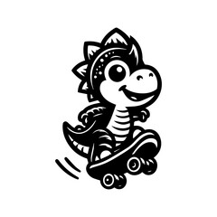 Dinosaur logo design inspiration.Cute baby dinosaur playing football logo design.