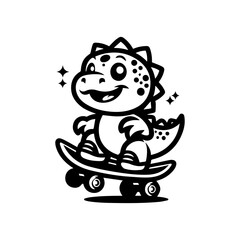 Dinosaur logo design inspiration.Cute baby dinosaur playing football logo design.