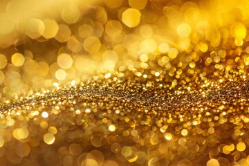 Abstract Gold Glitter Background with Bokeh Lights