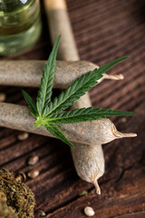 Blunt, Cbd,  Marijuana bud with cannabis