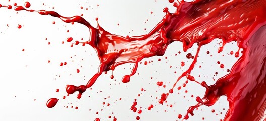 Vivid Red Splash on White Background