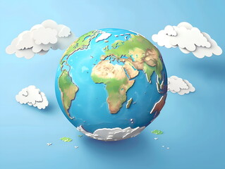 Planet Earth illustration in space. Sustainable science concept composition.