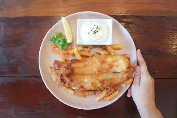 fish and chip or fried fish with French fries