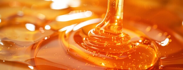 Golden Honey Drops in Close-up