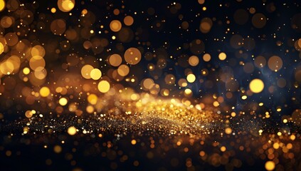 Fototapeta premium Golden Glitter and Bokeh Lights