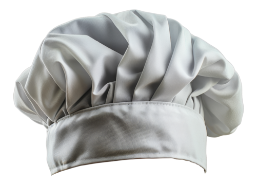 White chef toque hat, cut out - stock png.