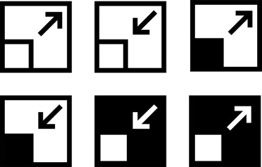 maximize icons set. fullscreen vector icon. expand icon vector
