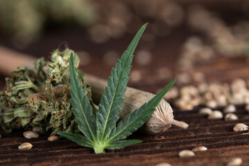 Blunt, Cbd, Marijuana bud with cannabis