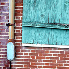 Old red wall, Mary Ellen Kramer Great Falls Park, City Of Paterson, New jersey, USA