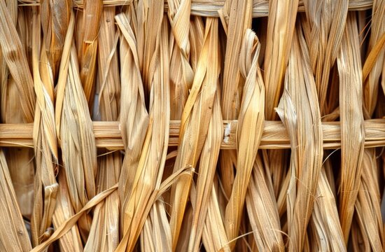 Woven Bamboo Texture: Close-up of Natural Fibers