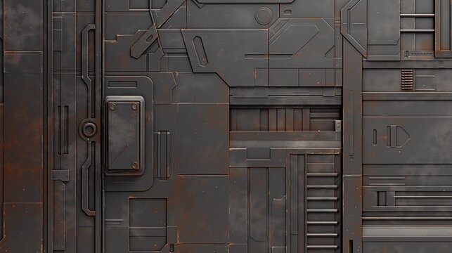  of a futuristic metal panel