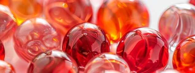 Translucent Red Glass Beads