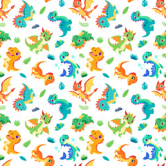 Dino Delight Seamless Pattern: Playful Prehistoric Design
