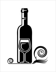 Bottle Of Wine And Glass M_2406002