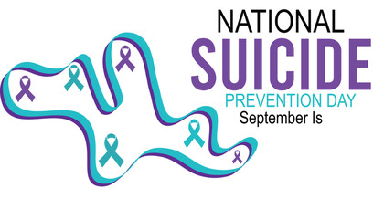 Obraz premium Vector illustration on the theme of National suicide prevention day observed each year during September banner, Holiday, poster design.