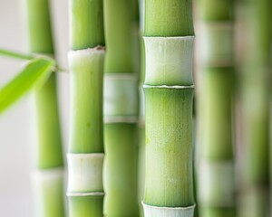 Obraz premium Bamboo Stalks: Close-up of Fresh, Green Bamboo Shoots