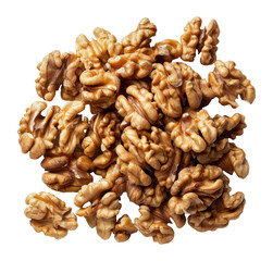 Obraz premium A pile of freshly chopped walnuts, cut out - stock png.