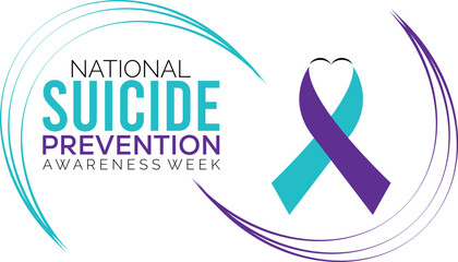 Vector illustration on the theme of National suicide prevention week observed each year during September banner, Holiday, poster design.
