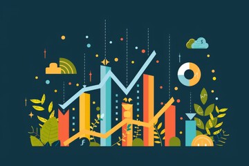 Obraz premium illustration financial growth