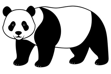 Panda black silhouette clip illustration Vector art