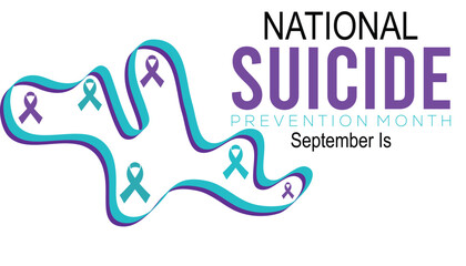Vector illustration on the theme of National suicide prevention month observed each year during September banner, Holiday, poster design.