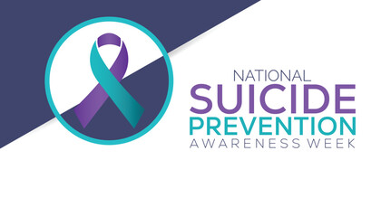 Vector illustration on the theme of National suicide prevention week observed each year during September banner, Holiday, poster design.