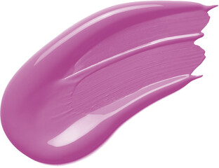 Purple paint brush strokes isolated on transparency background. Acrylic paint smears