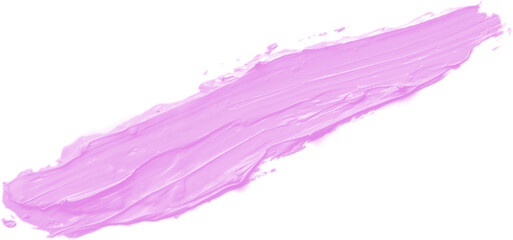 Pink paint brush strokes isolated on transparency background. Acrylic paint smears