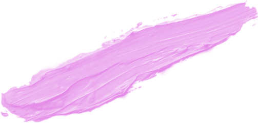 Pink paint brush strokes isolated on transparency background. Acrylic paint smears
