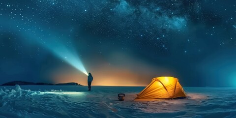 Starry Night Camping Under the Milky Way