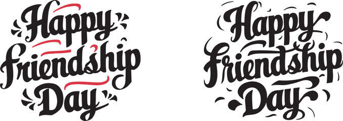 Happy Friendship Day Typography vector art 