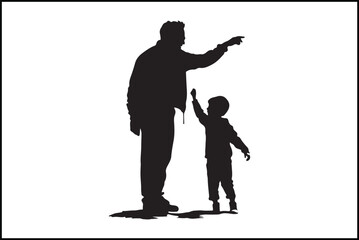  Generations United: Grandpa and Grandson Silhouette Art