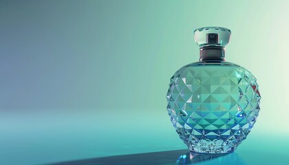 perfume gradient background with isolate don the mint cool background  with colorful shade water contrast spirit perfume 