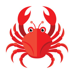 bright red crab isolated on white